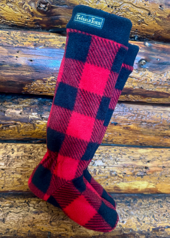 Red & Black Buffalo Plaid Kid's Slipper Socks