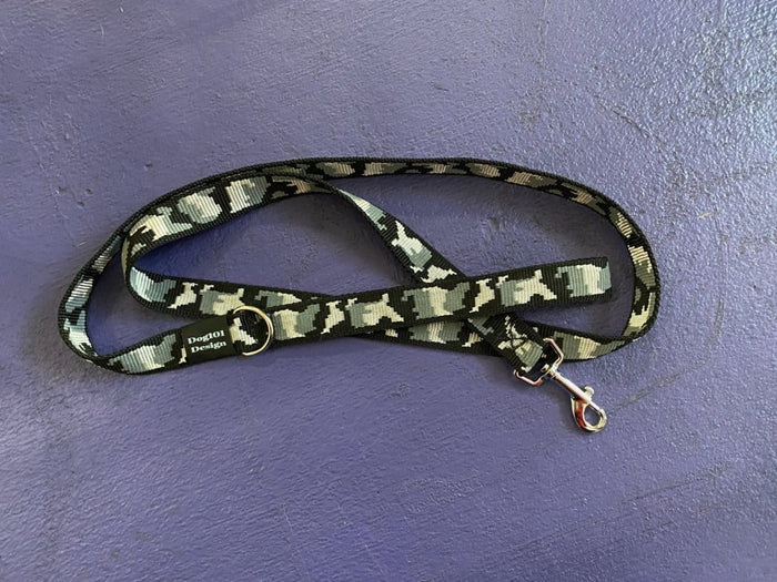 Dogtraining101 Adult Dog Fancy Black Camo 1.5m x 25mm Lead
