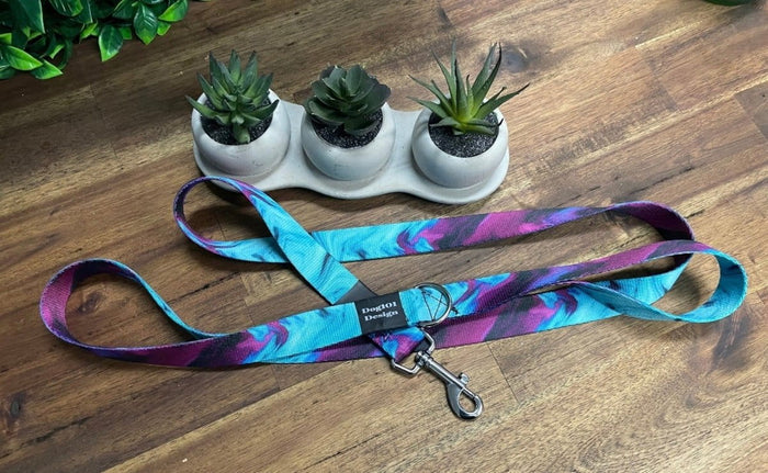 Dogtraining101 Silver Adult Dog Fancy Purple Smoke 1.5m x 25mm Lead