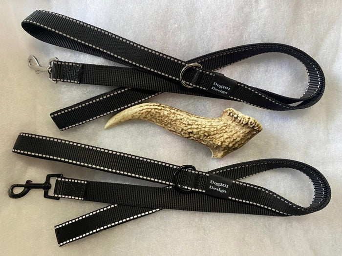 Dogtraining101 Adult Dog Plain Thick Black Reflective 1.5m x 25mm Lead