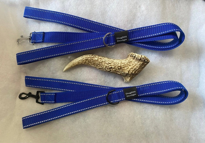 Dogtraining101 Adult Dog Plain Thick Blue Reflective 1.5m x 25mm Lead
