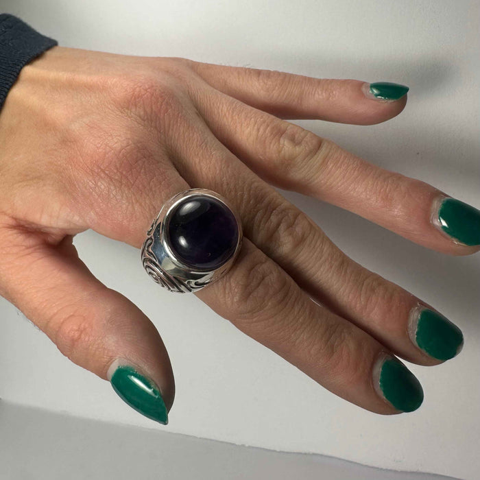 Amethyst Ring - Size 8 - Smokin Resin Company