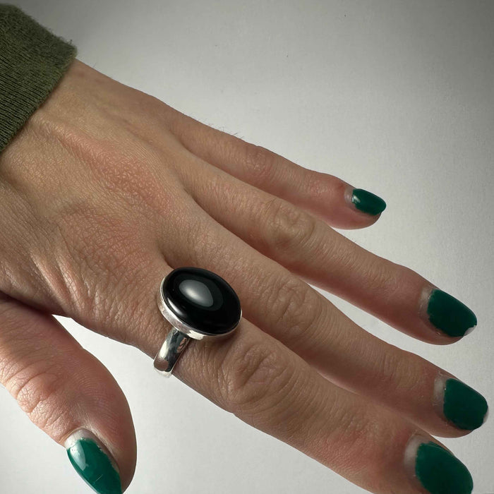 Black Onyx Ring - Size 7 - Smokin Resin Company