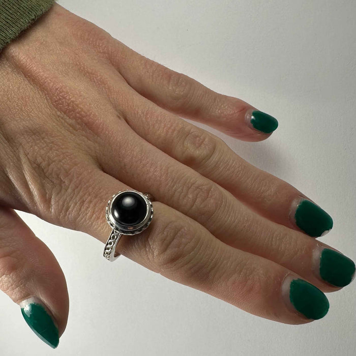 Black Onyx Ring - Size 8 - Smokin Resin Company