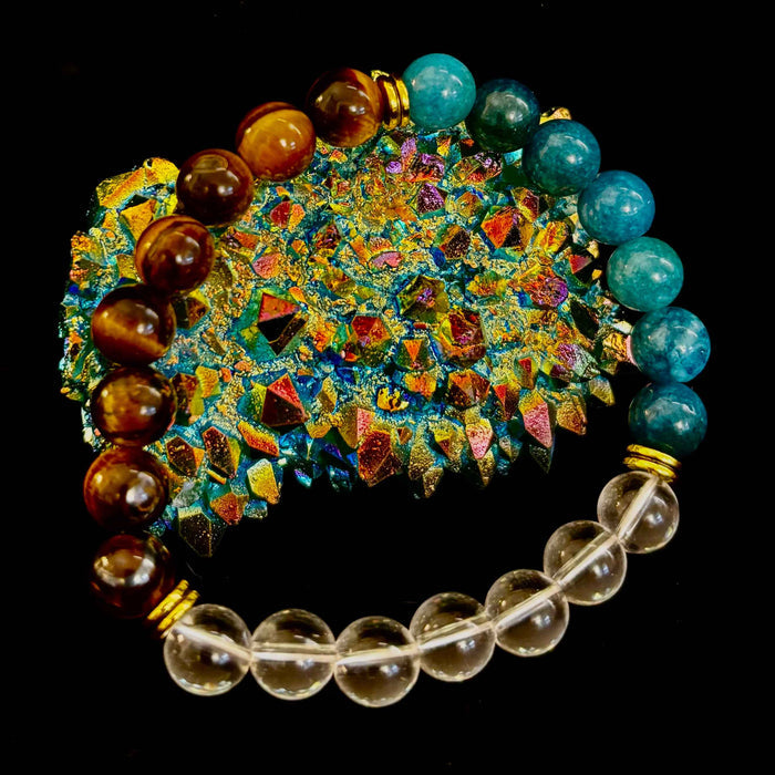 Blue Apatite Tiger Eye Intention Bracelet - Smokin Resin Company