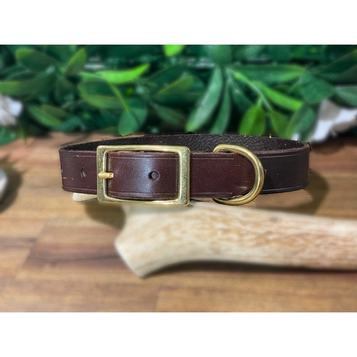 Dogtraining101 Large Brown Natural Leather Collar
