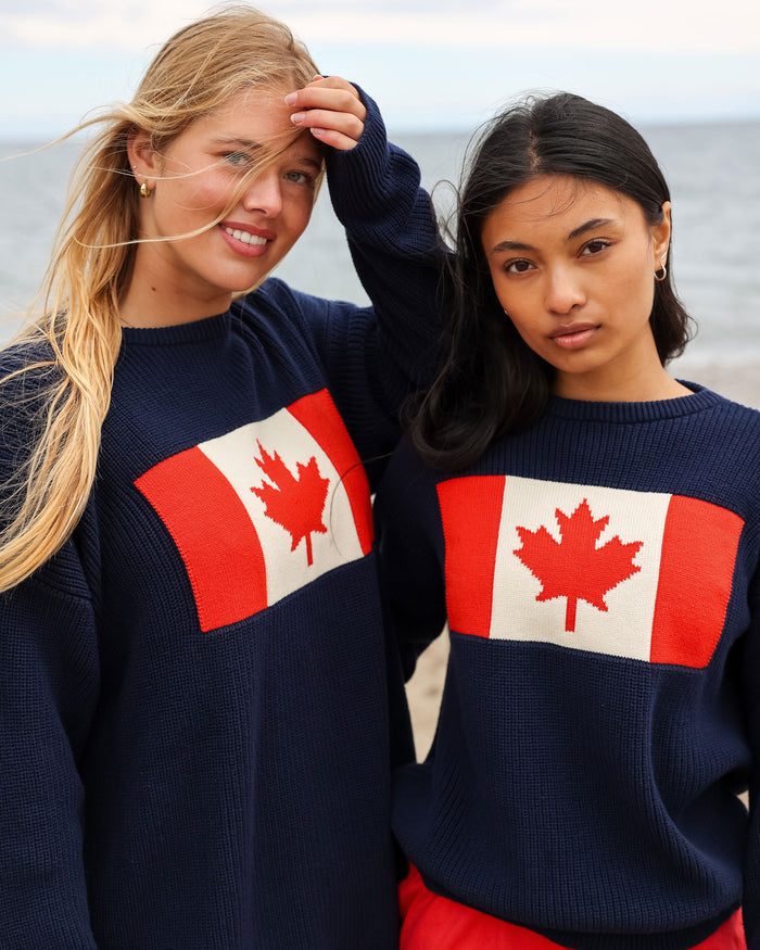 Made in Canada Cotton Canada Flag Cotton Knit Sweater - Unisex - Province of Canada