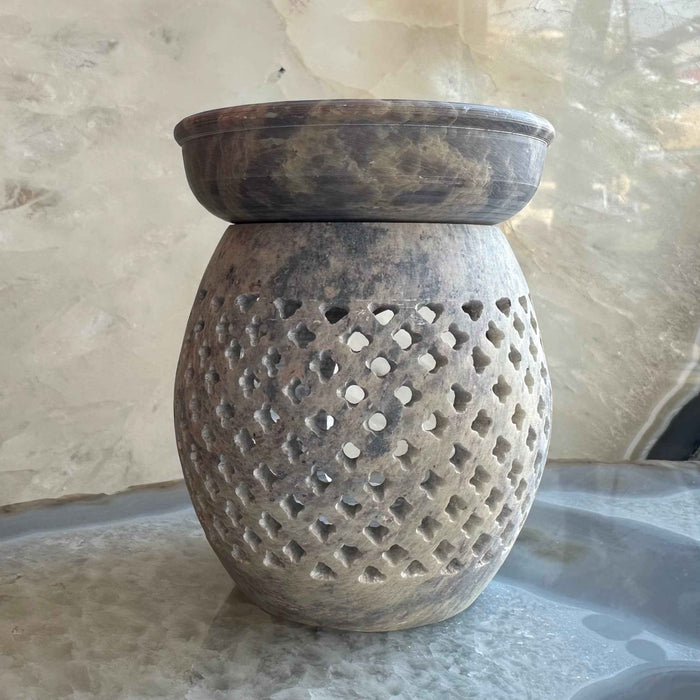 Carved Soapstone Essential Oil Burner 3.5" - Smokin Resin Company