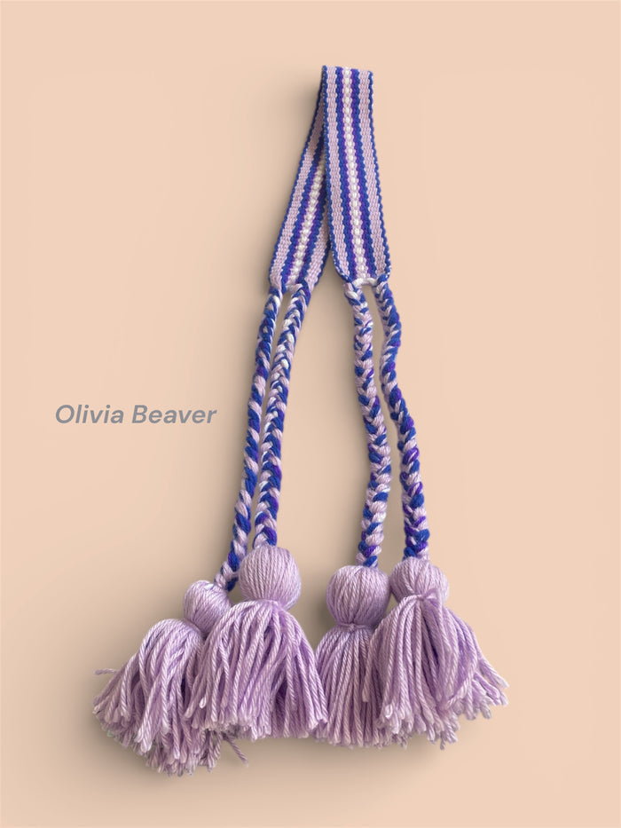 Childrens woven belts made by Olivia Beaver
