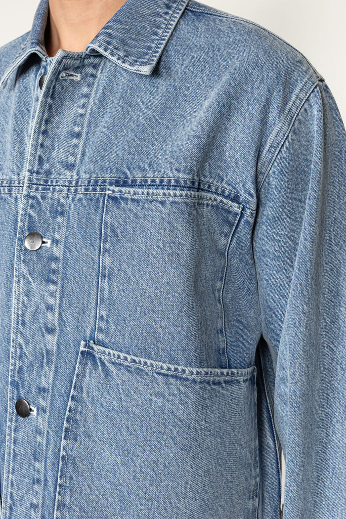 Cropped Four Pocket Trucker Jacket - 90's Stonewashed Denim