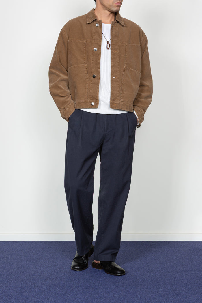 Cropped Four Pocket Trucker Jacket - Taupe Corduroy