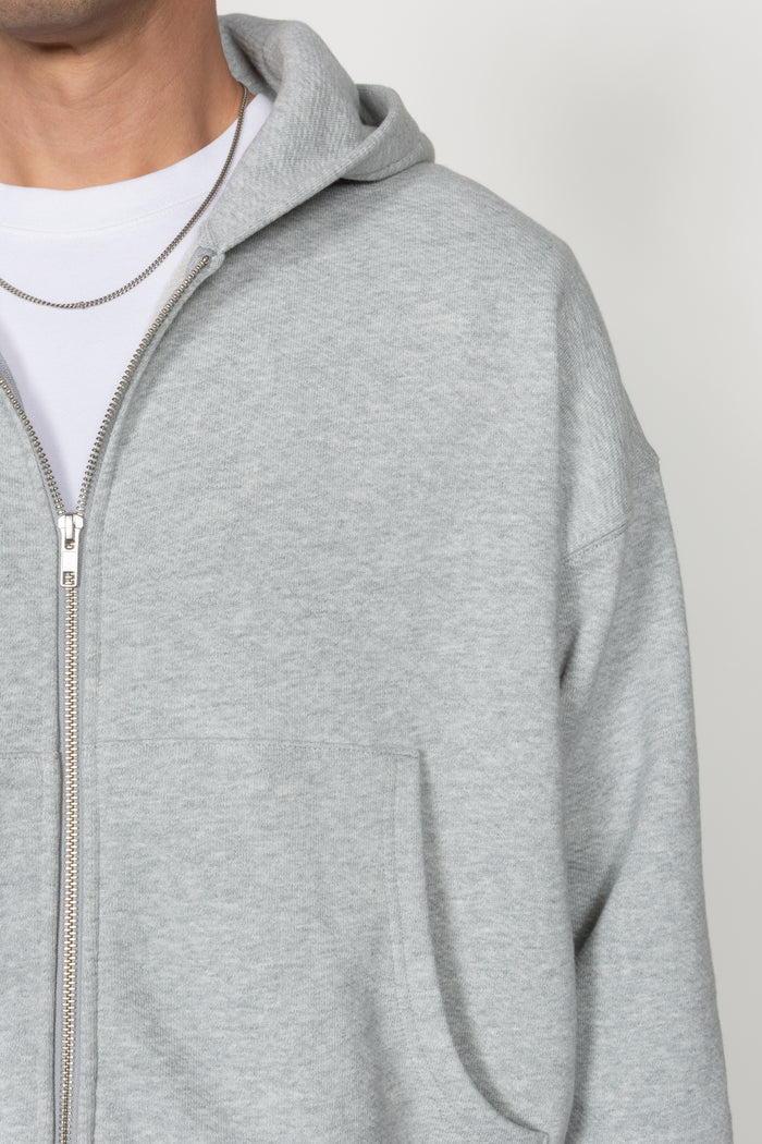 Cropped Hooded Sweatshirt - Heather Grey