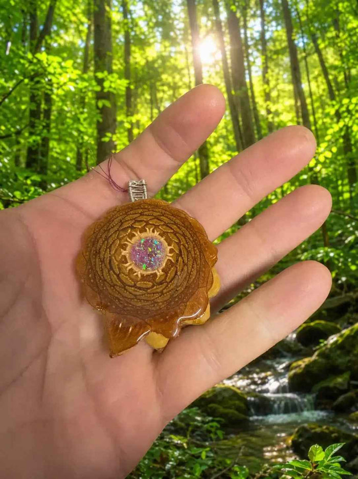 Crushed Opal Pinecone Pendant | Handmade PNW Jewelry | #27