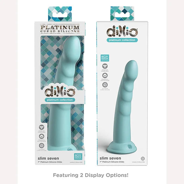 Dillio Platinum 7in Slim Seven Teal Intimates Adult Boutique
