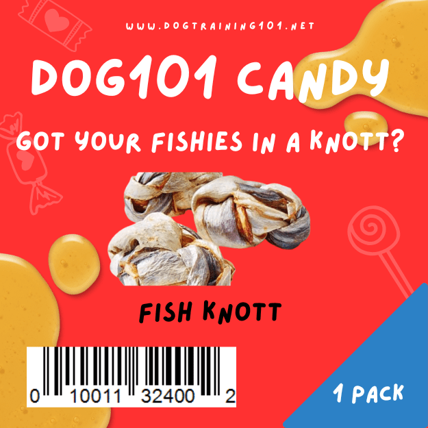 Dogtraining101 Treats Fish Rawhide Knots