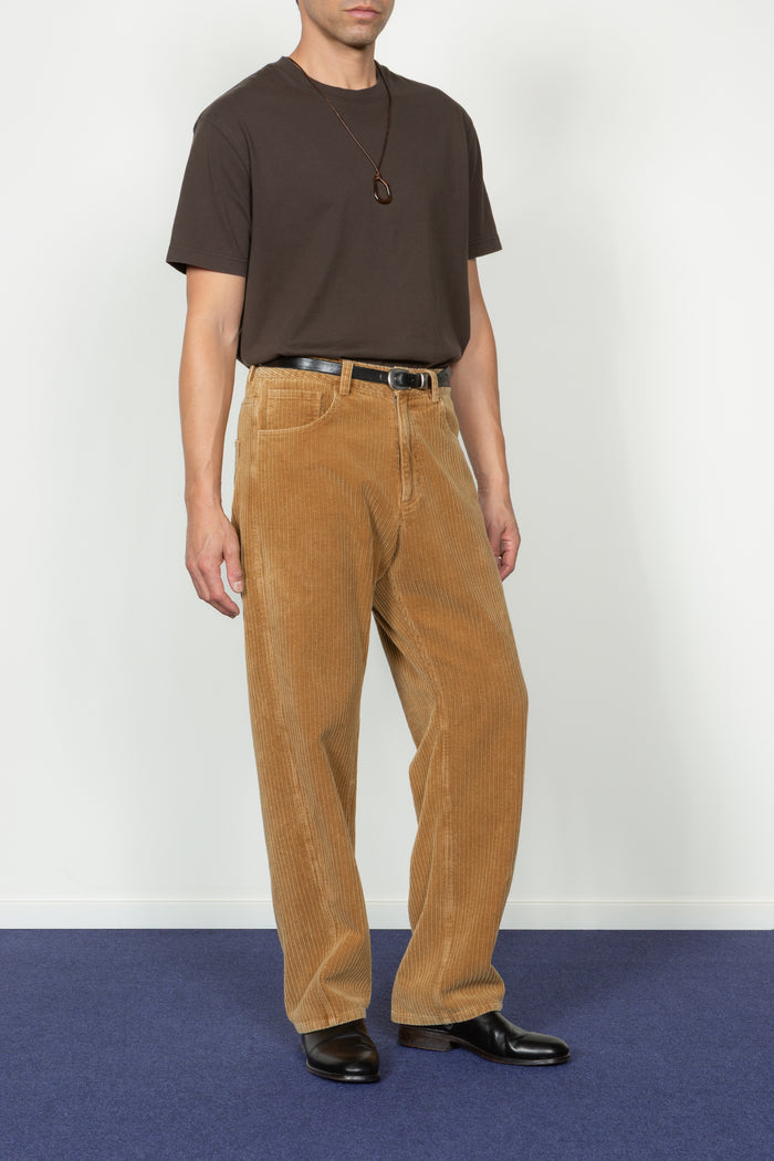 Five Pocket Twisted Seam Pant - Caramel Corduroy