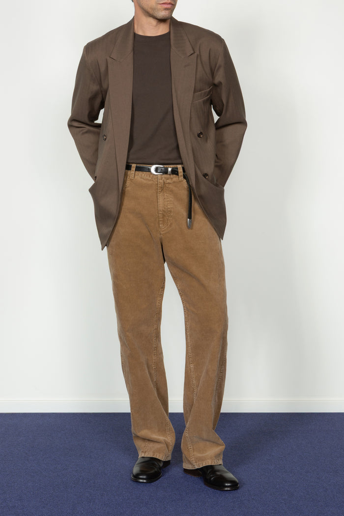 Five Pocket Twisted Seam Pant - Taupe Corduroy