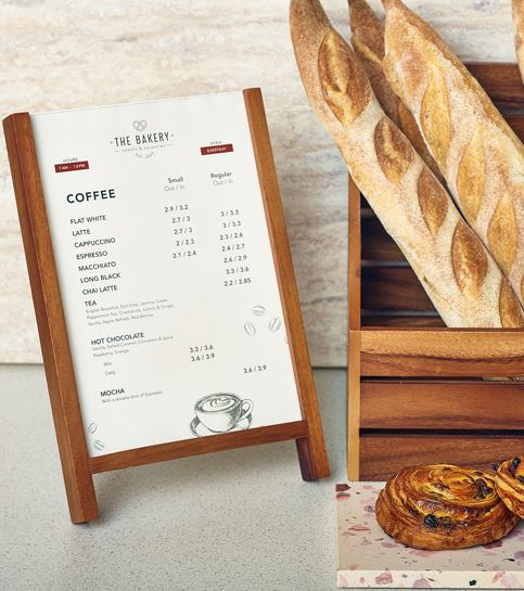 Genware Acacia Wood A4 Menu Holder 23cm x 34.5cm x 4cm