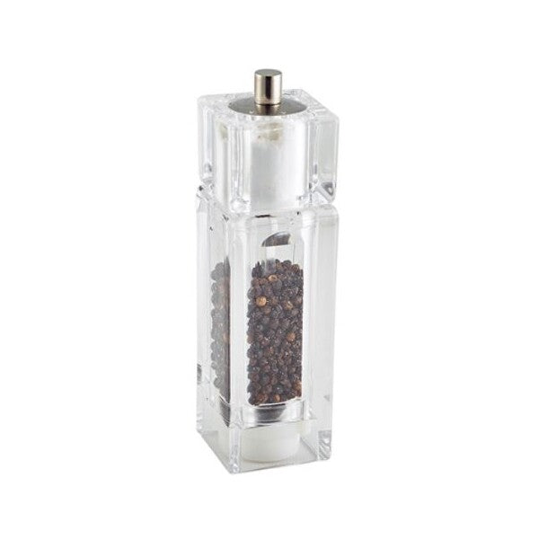 Genware Clear Square Combi Pepper Grinder/Salt Shaker (Box Of 6)