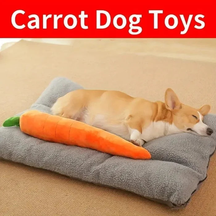 Unbranded Giant Carrot Plush Dog Toy with Squeaker