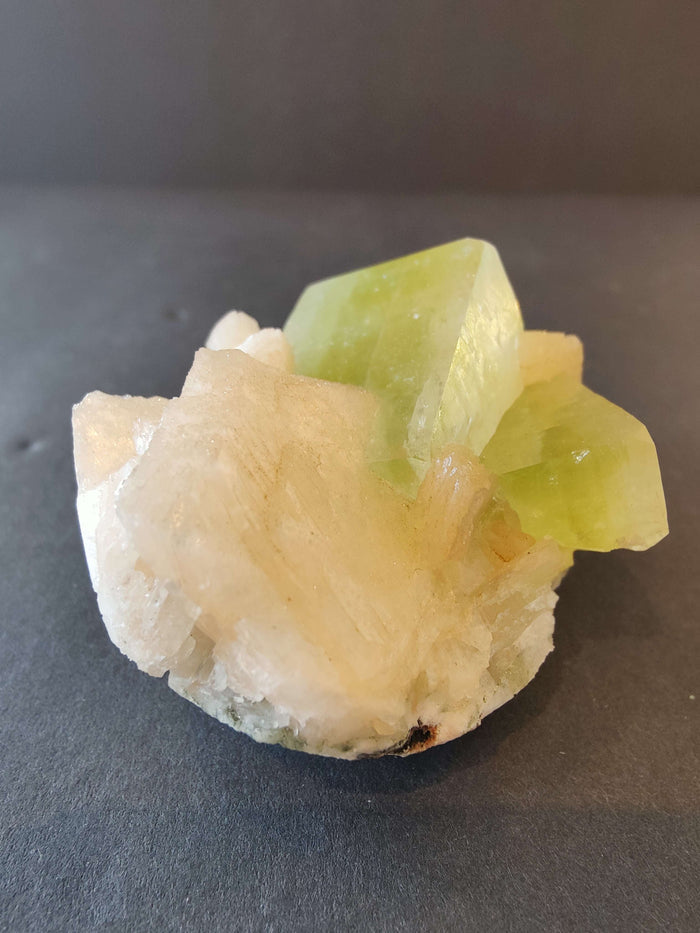 Green Apophyllite Cubes with Peach Stilbite Specimen 157g - Smokin Resin Company