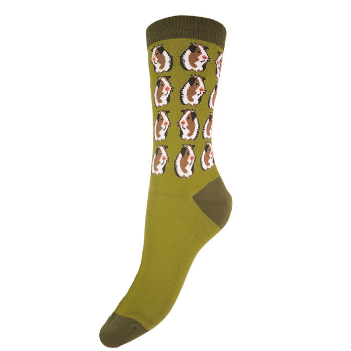 Green Guinea Pig Bamboo socks