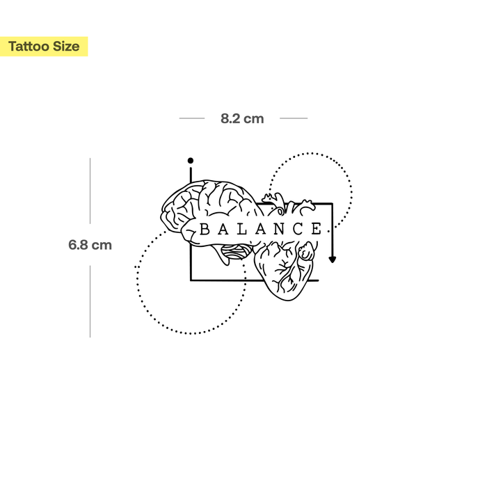 Herz Verstand Balance Tattoo