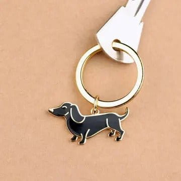 Novelty Keyring - Weiner (Dachshund) - Black