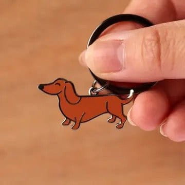Novelty Keyring - Weiner (Dachshund) - Red