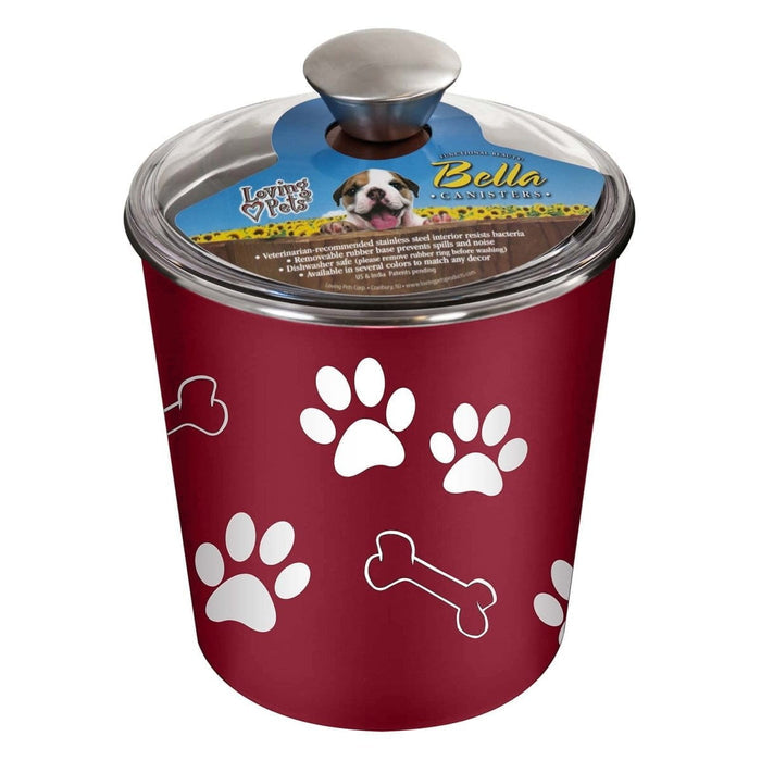 LPA Loving Pets Bella Treat Canister Merlot