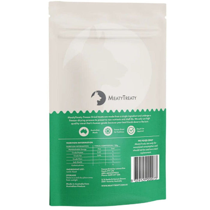 MEATY TREATY MEATY TREATY FREEZE DRIED LAMB HEARTS DOG & CAT 100G