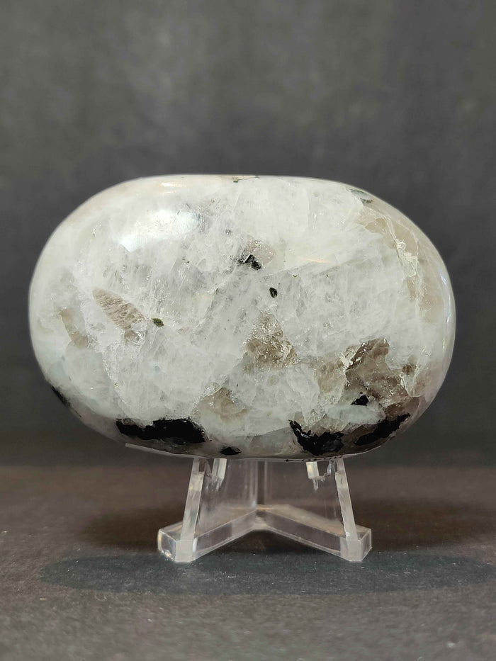 Moonstone Polished Heart & Palmstone Sculpture - Smokin Resin Company