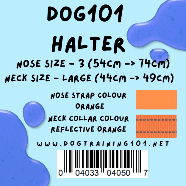 Dogtraining101 Retail Dog Super Store Large 44cm to 49cm Nose Orange - Neck Reflective Orange - Size 3 Dog101 Halter