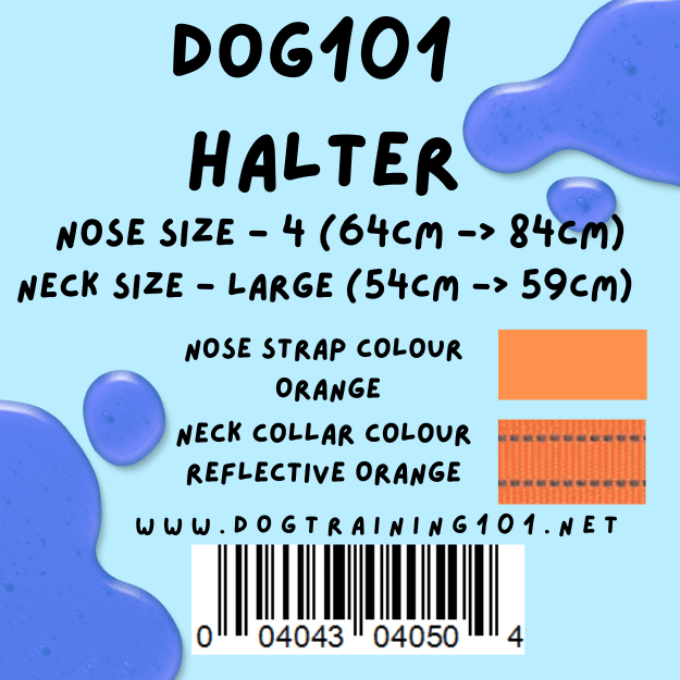 Dogtraining101 Retail Dog Super Store Large 49cm to 54cm Nose Orange - Neck Reflective Orange - Size 4 Dog101 Halter