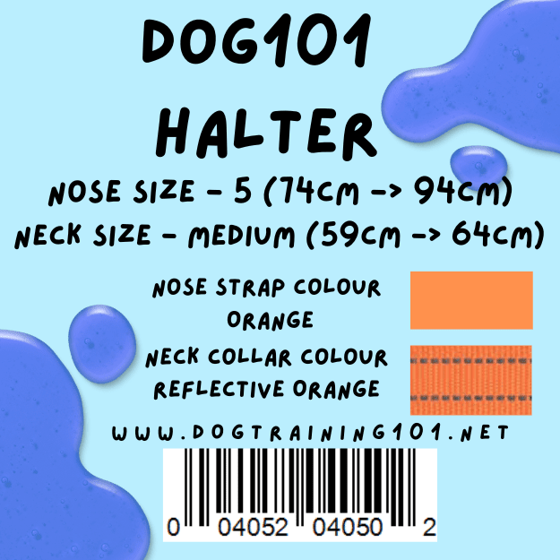 Dogtraining101 Retail Dog Super Store Medium 54cm to 59cm Nose Orange - Neck Reflective Orange - Size 5 Dog101 Halter