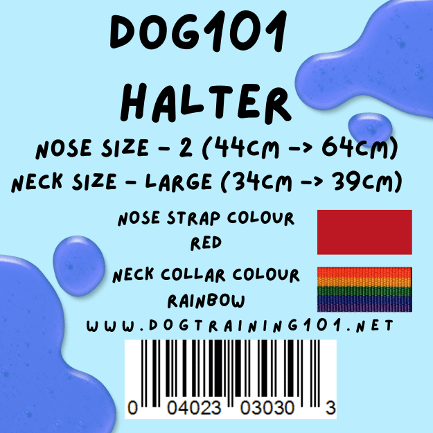 Dogtraining101 Retail Dog Super Store Large 29cm to 34cm Nose Red - Neck Rainbow - Size 2 Dog101 Halter
