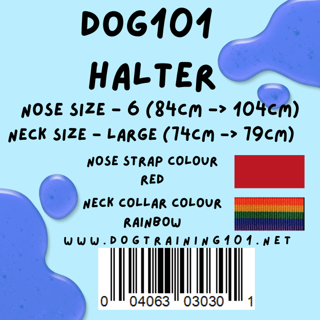 Dogtraining101 Retail Dog Super Store Large 69cm to 74cm Nose Red - Neck Rainbow - Size 6 Dog101 Halter
