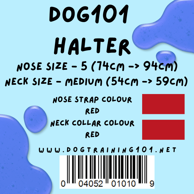 Dogtraining101 Retail Dog Super Store Medium 54cm to 59cm Nose Red - Neck Red - Size 5 Dog101 Halter