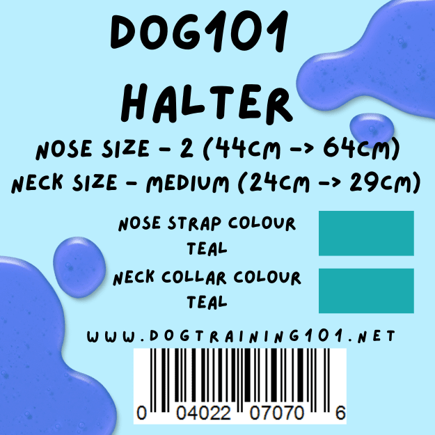 Dogtraining101 Retail Dog Super Store Medium 24cm to 29cm Nose Teal - Neck Teal - Size 2 Dog101 Halter