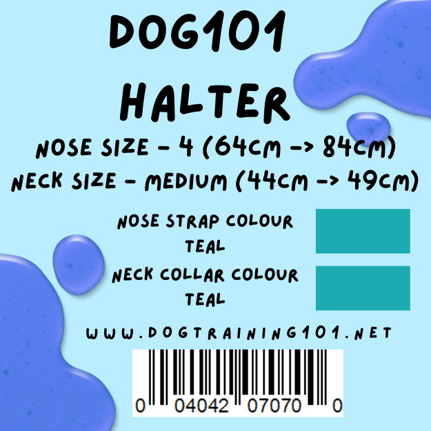 Dogtraining101 Retail Dog Super Store Medium 44cm to 49cm Nose Teal - Neck Teal - Size 4 Dog101 Halter