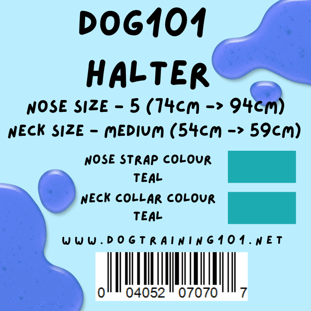 Dogtraining101 Retail Dog Super Store Medium 54cm to 59cm Nose Teal - Neck Teal - Size 5 Dog101 Halter