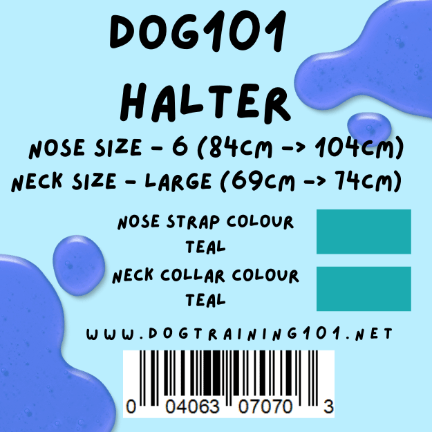 Dogtraining101 Retail Dog Super Store Large 69cm to 74cm Nose Teal - Neck Teal - Size 6 Dog101 Halter