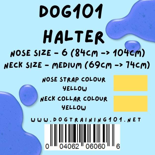 Dogtraining101 Retail Dog Super Store Medium 64cm to 69cm Nose Yellow - Neck Yellow - Size 6 Dog101 Halter
