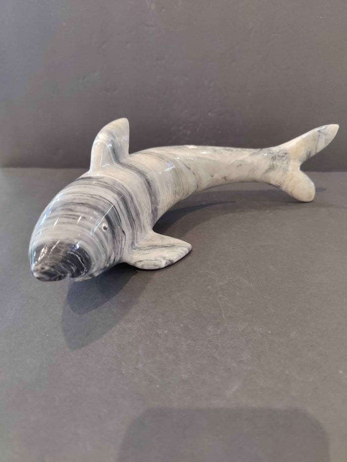 Onyx Shark Carving Sculpture 30cm - Smokin Resin Company