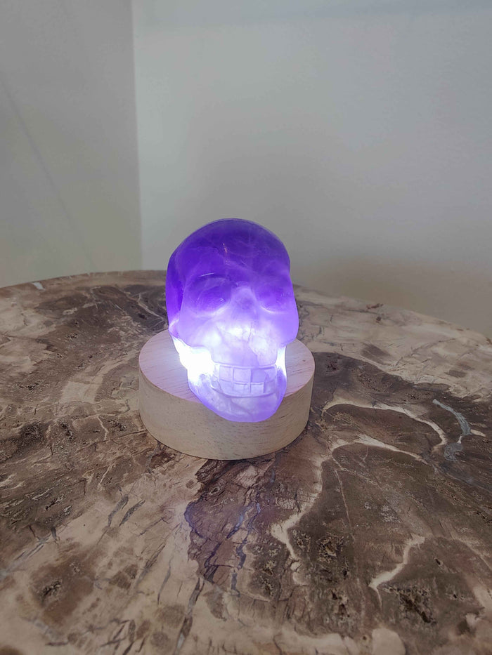 Purple Fluorite Skull Sculpture - Smokin Resin Company