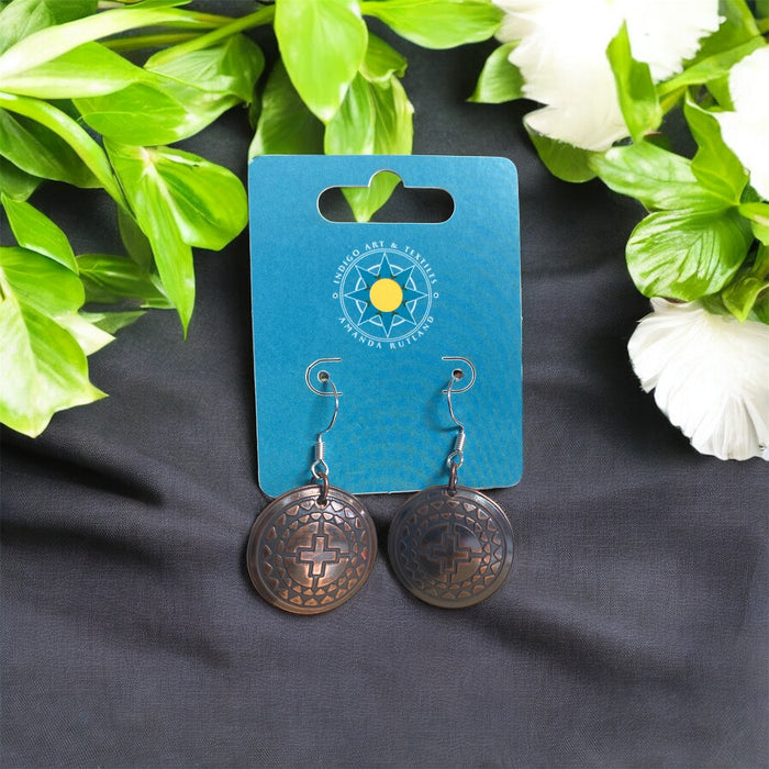 Red Town Earrings. Made By Mvskoke Artist, Amanda Rutland