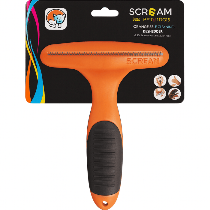 Dogtraining101 Retail Super Store SCREAM Rotating Short Pin Rake Loud Orange 15cm (short pin 1.5cm)