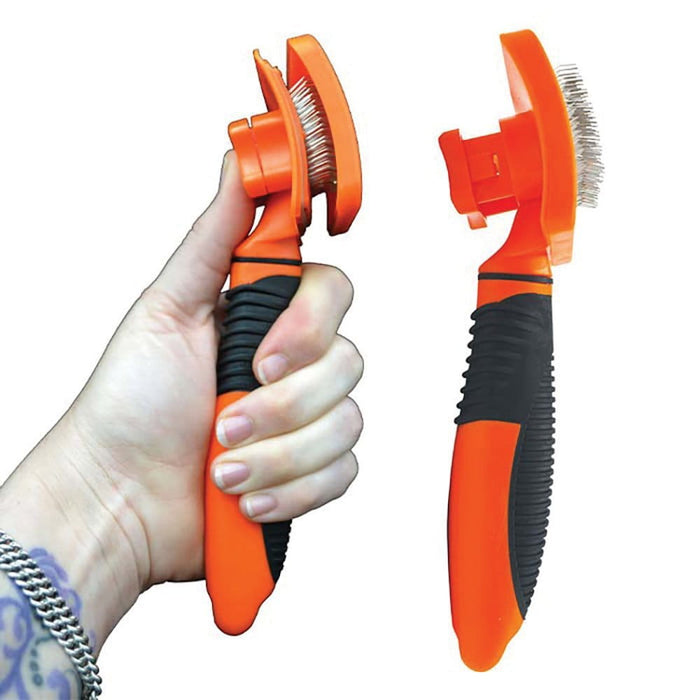 Scream Scream SELF-CLEANING SLICKER BRUSH Loud Orange - Large 20x10cm