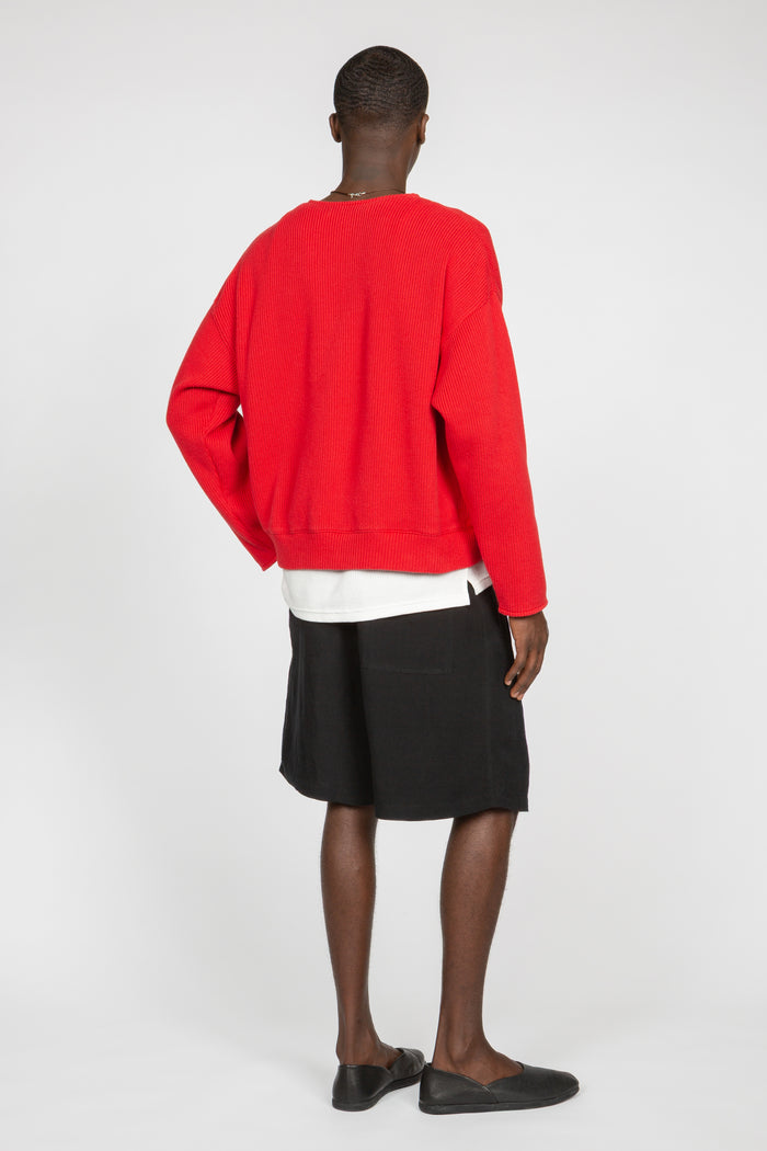 Single Pleated Pull-On Short - Black
