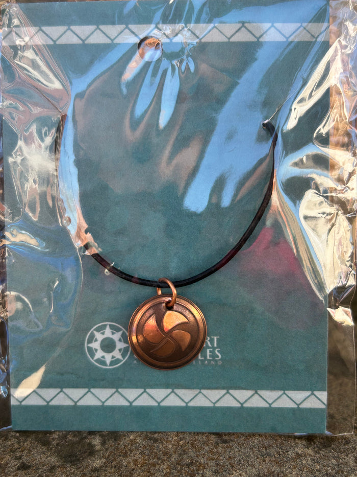 Small Copper Pendant on Leather Cord Made By Amanda Rutland